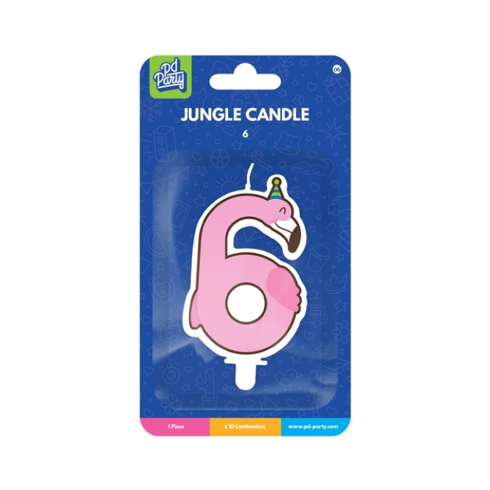 Jungle candle 6 Flamingo