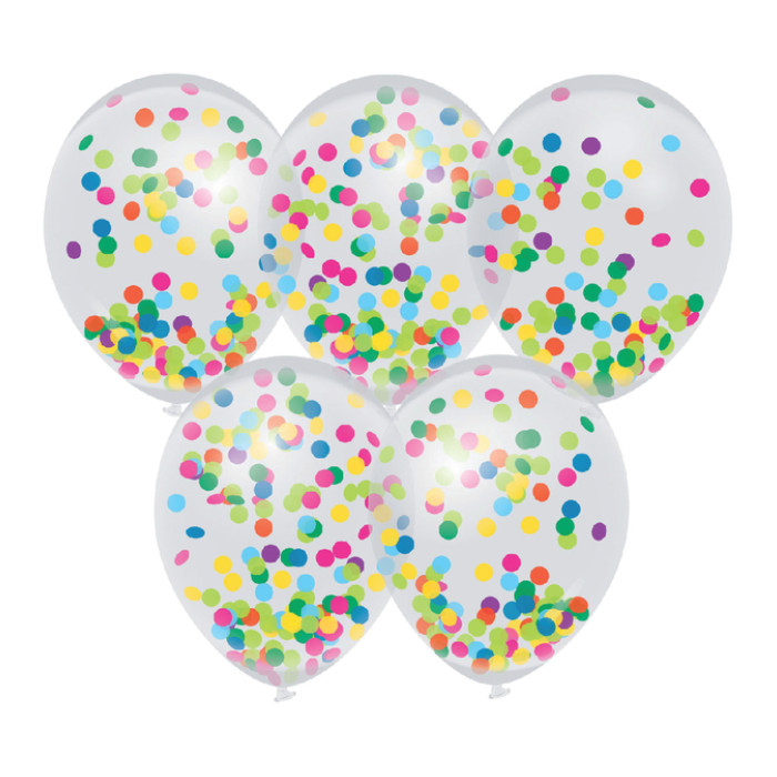 Confetti ballonnen 5 stuks