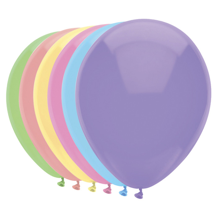 Ballon Haza uni 30cm 100 stuks pastel assorti