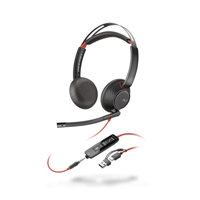 Headset HP POLY Blackwire 5220 Stereo USB-C met 3.5 mm plug