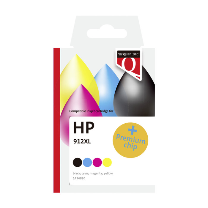 Inktcartridge Quantore alternatief tbv Hp 912XL 3YP34AE hc zw+3 kl