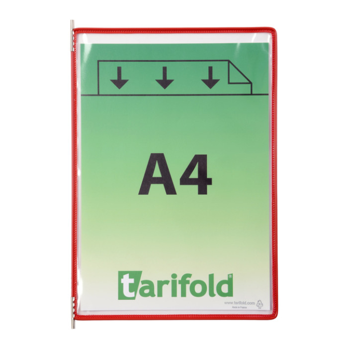 Zichtpaneel Tarifold A4 verticaal rood 10 stuks