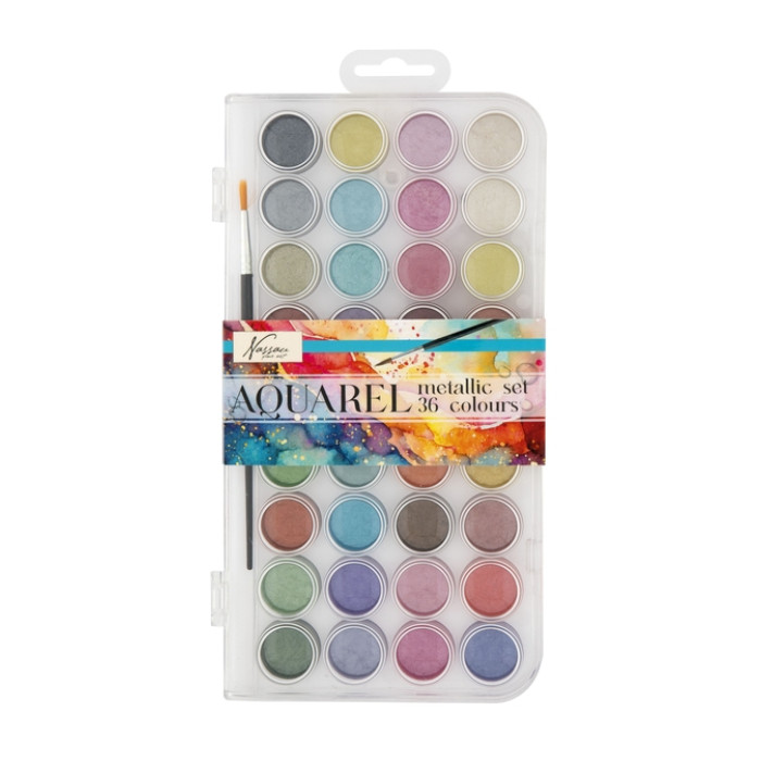 Aquarelverf Nassau fine art doos à 36 metalic napjes