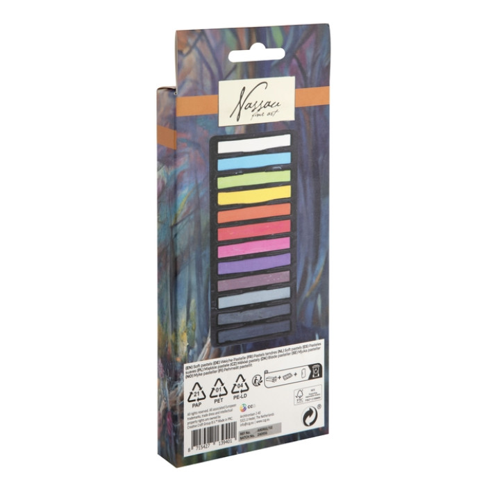 Pastelkrijt Nassau fine art zacht blister 12 stuks assorti
