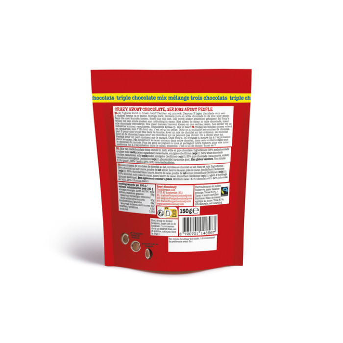 Chocolade Tony's Chocolonely Lil' Bits triple chocolate 150 gram
