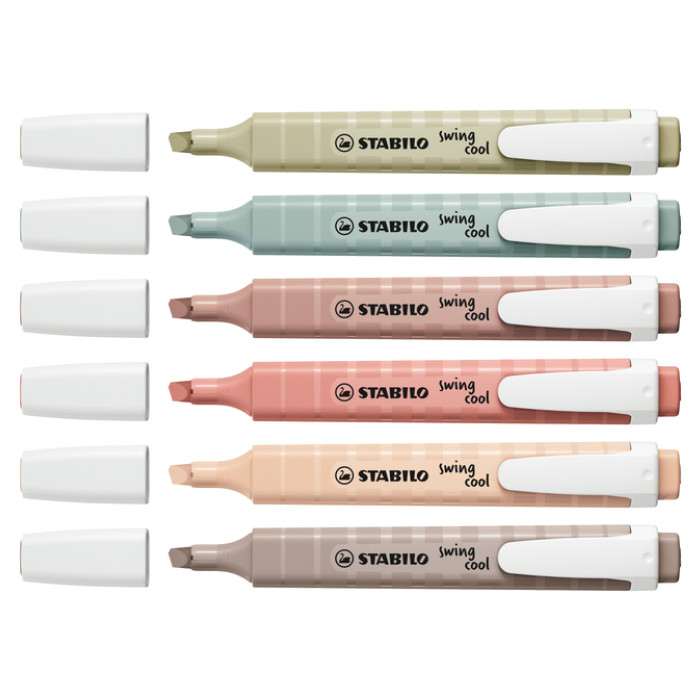 Markeerstift STABILO Swing cool nature colors assorti 6 stuks