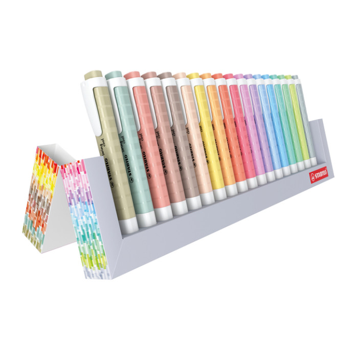 Markeerstift STABILO Swing cool nature colors deskset 18 stuks