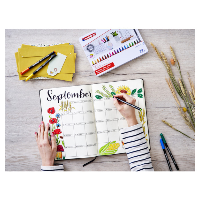 Fineliner edding 1200 fijn assorti set à 8+2 gratis