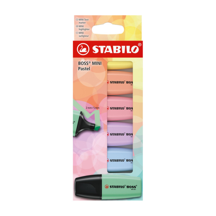 Markeerstift STABILO BOSS mini pastel assorti 6 stuks