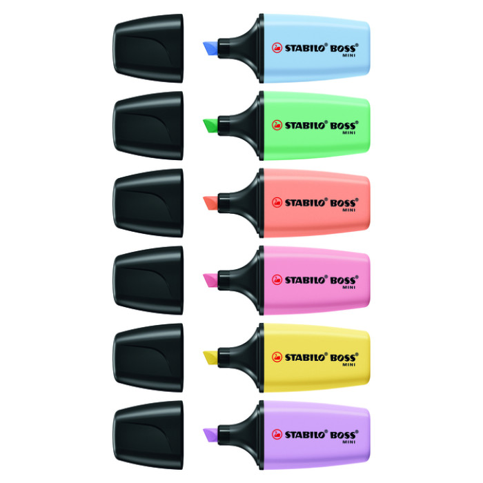 Markeerstift STABILO BOSS mini pastel assorti 6 stuks