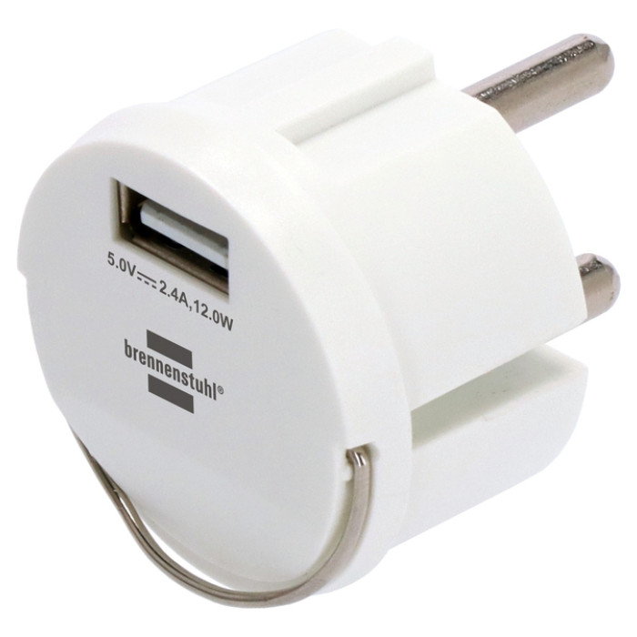 Stopcontactadapter Brennenstuhl USB A 2.4A wit