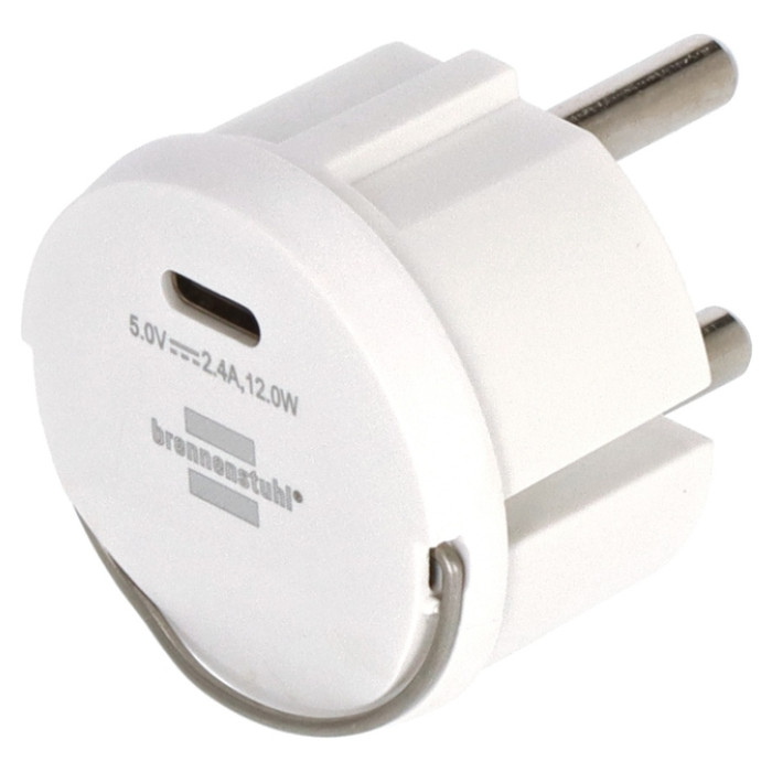 Stopcontactadapter Brennenstuhl USB C 2.4A wit