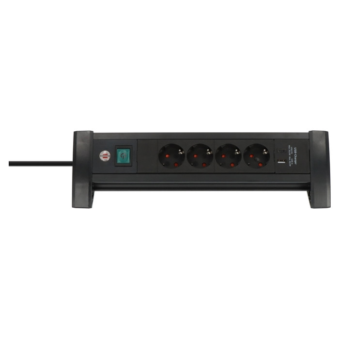 Stekkerdoos Brennenstuhl Premium 4 voudig USB C PD en USB A zwart