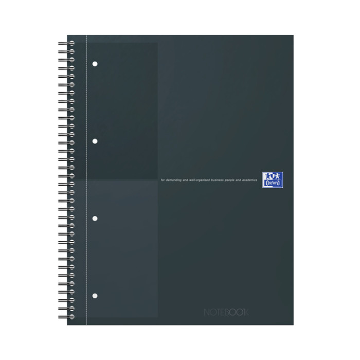 Spiraalblok Oxford International Notebook A4+ lijn zwart