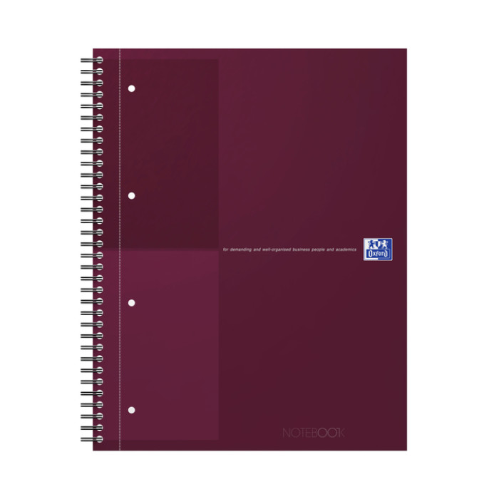 Spiraalblok Oxford International Notebook A4+ lijn rood