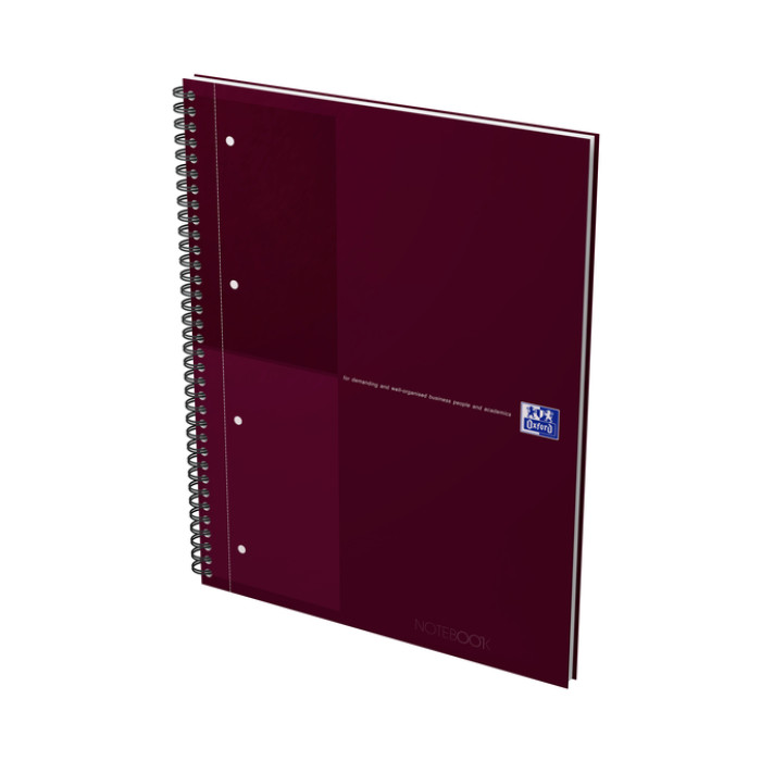 Spiraalblok Oxford International Notebook A4+ lijn rood