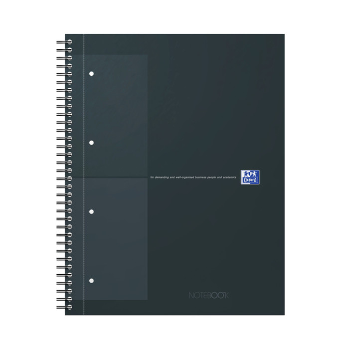 Spiraalblok Oxford International Notebook A4+ ruit 5X5mm zwart