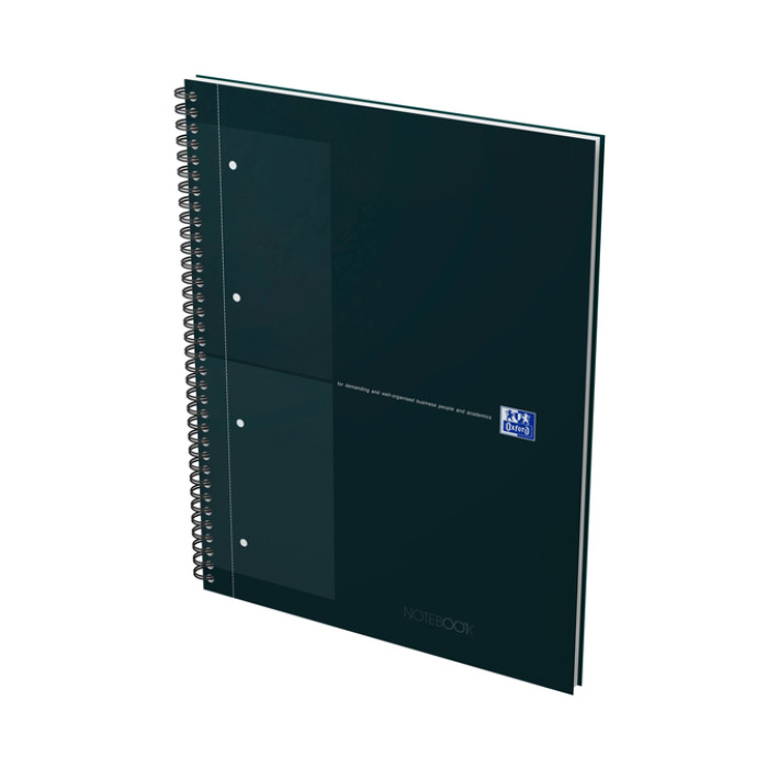 Spiraalblok Oxford International Notebook A4+ ruit 5X5mm zwart
