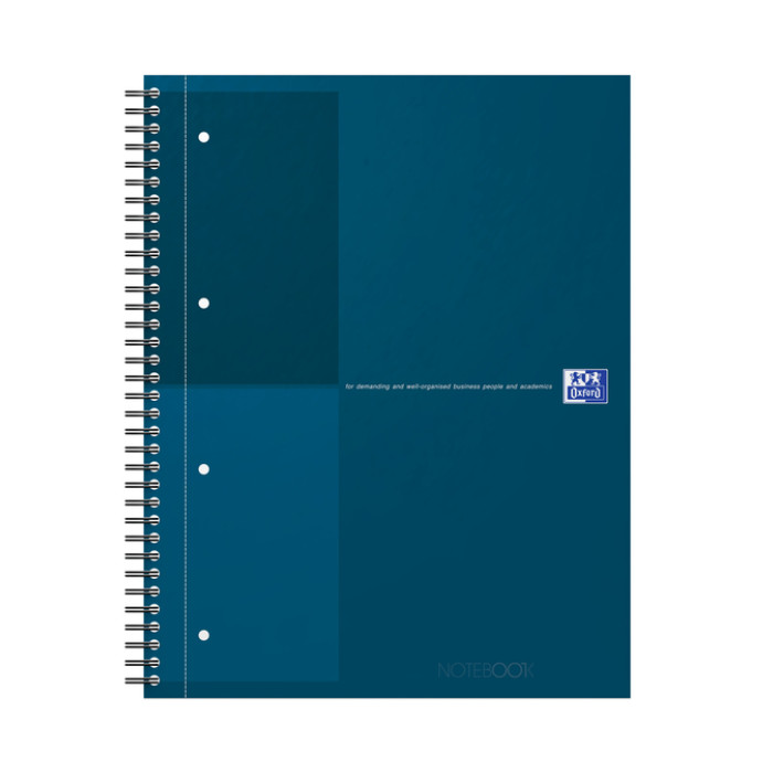 Spiraalblok Oxford International Notebook A4+ lijn petrol blauw