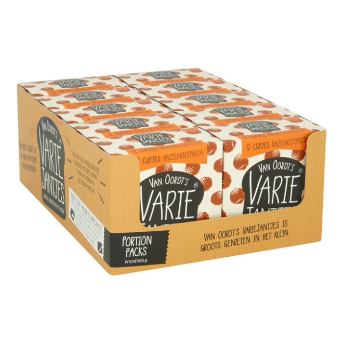Hazelnootpasta VarieJantjes 12x15 gram cupjes
