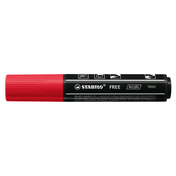 Acrylmarker STABILO  Free Acrylic T800C karmijnrood