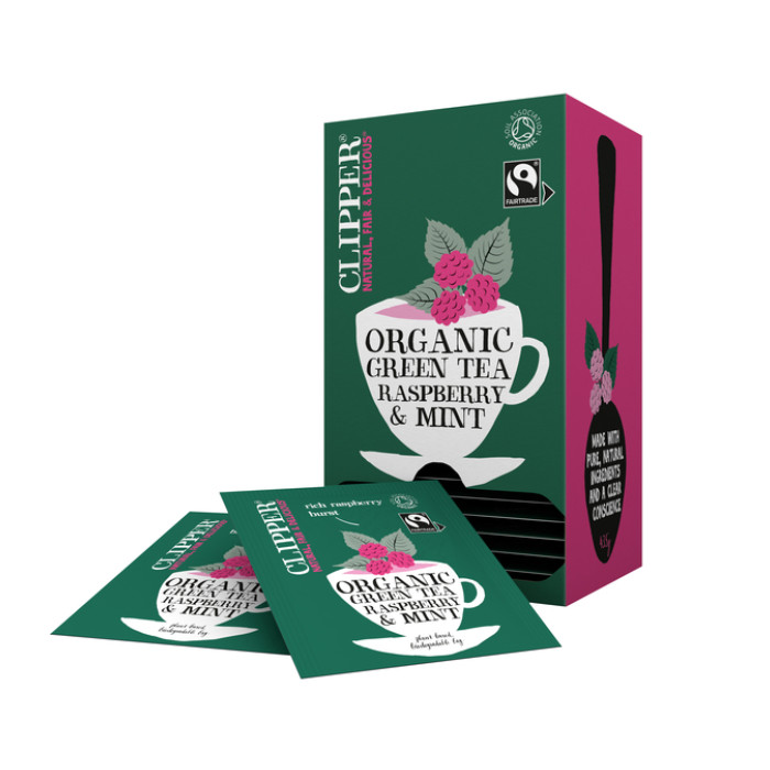 Thee Clipper green raspberry mint bio 25 zakjes