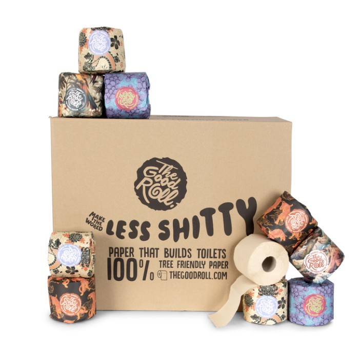 Toiletpapier The Good Roll The Panda Edition bamboe 2-laags 24x300 vel naturel
