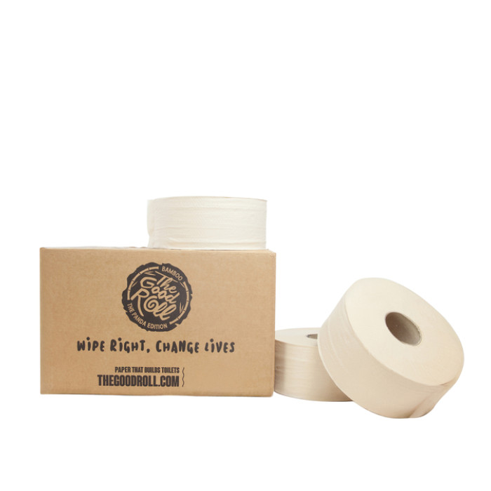 Toiletpapier The Good Roll jumbo klein bamboe 2-laags 18x180m naturel
