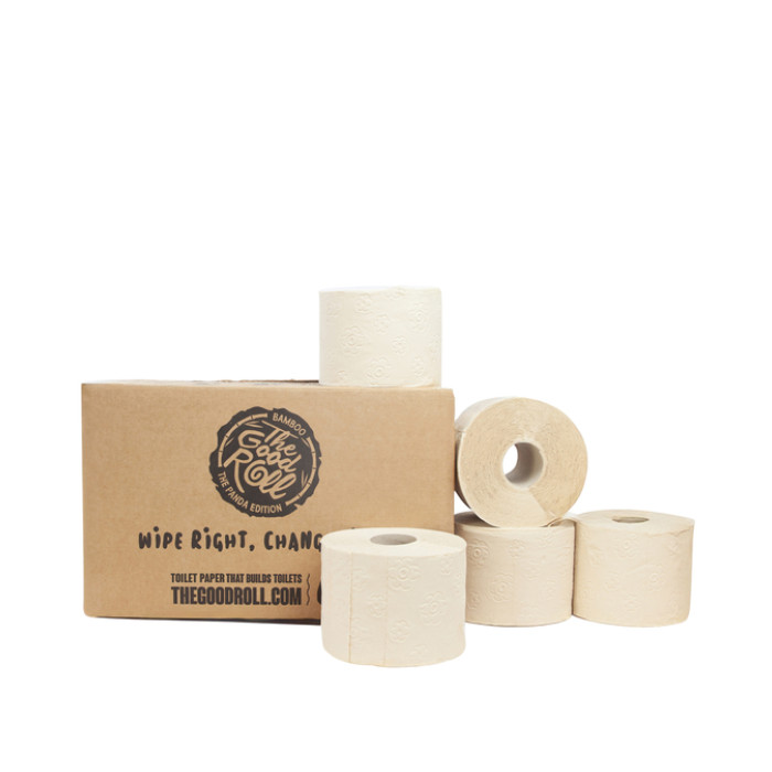 Toiletpapier The Good Roll The Panda Edition Naked bamboe 3-laags 27x250 vel naturel