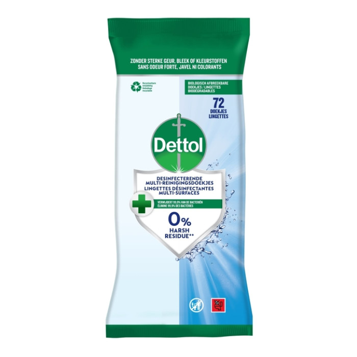 Reinigingsdoekjes Dettol antibacterieël Cleanser 72stuks