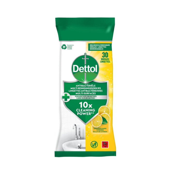 Reinigingsdoekjes Dettol antibacterieël Citrus 30 stuks