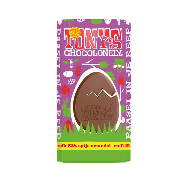 Chocolade Tony's Chocolonely paasreep melk met amandelspijs en nootjes 180gr