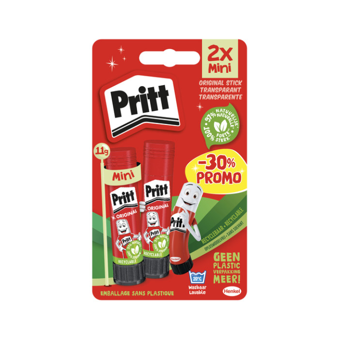 Lijmstift Pritt Stick Original 11gr blister à 2 stuks Promo