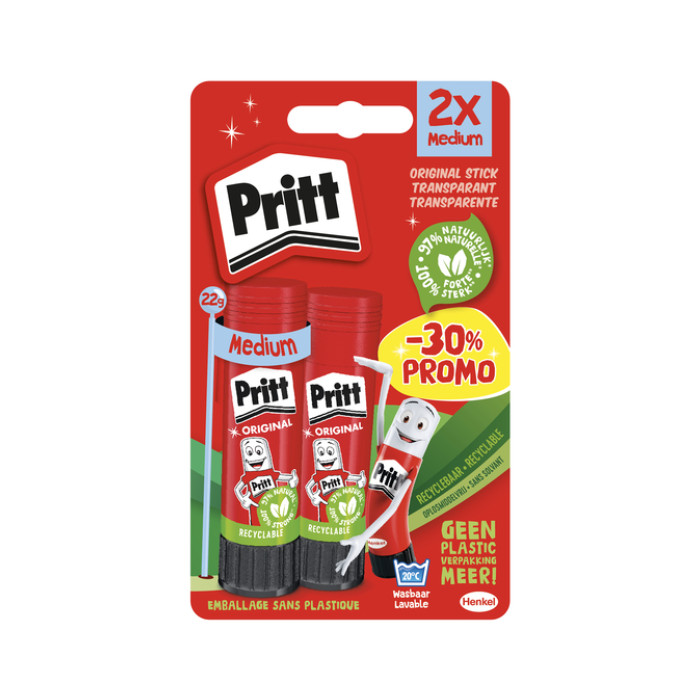 Lijmstift Pritt Stick Original 22gr blister à 2 stuks Promo