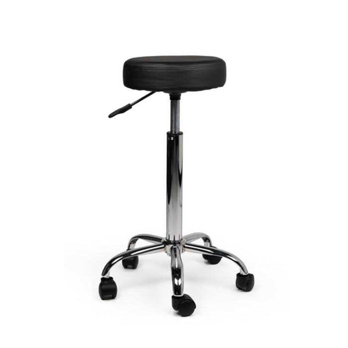 Tabouret kruk Office hoog met gasveer harde wielen zw