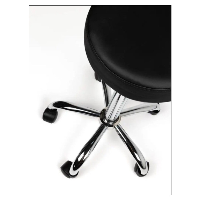 Tabouret kruk Office hoog met gasveer harde wielen zw