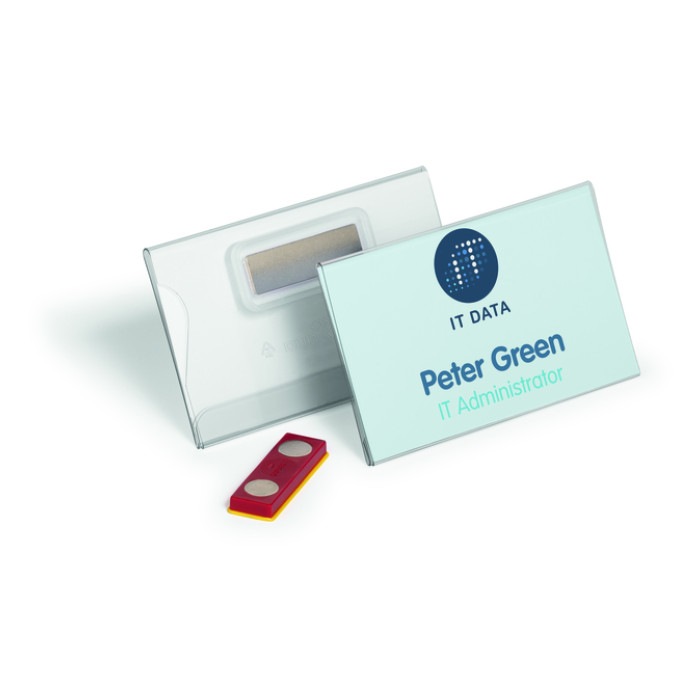 Badge Durable 8244 vlak met magneet 54x90mm place and hold 25 stuks