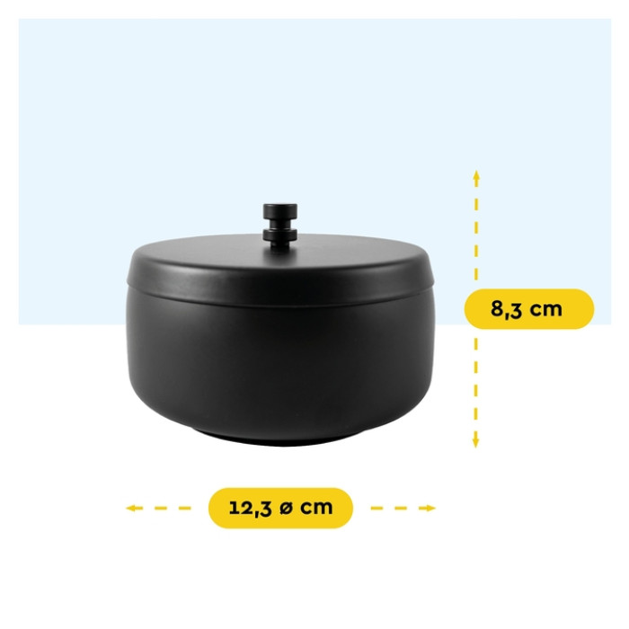 Asbak BRASQ tafelmodel 1 liter met deksel AT700 zwart