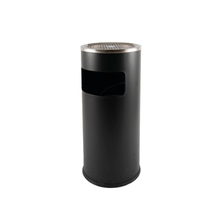 Afvalbak met asbak BRASQ 11 liter AT500 zwart