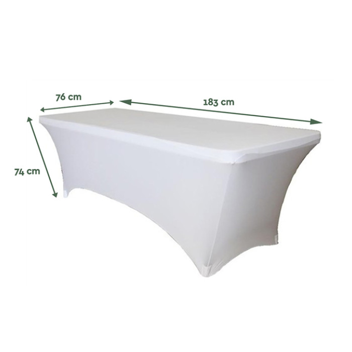 Tafelrok BRASQ 183x76x74cm wit