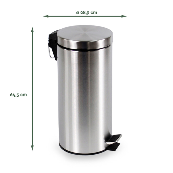Pedaalemmer BRASQ 30 liter rvs