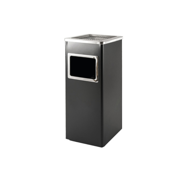 Afvalbak met asbak BRASQ 16 liter AT600 zwart