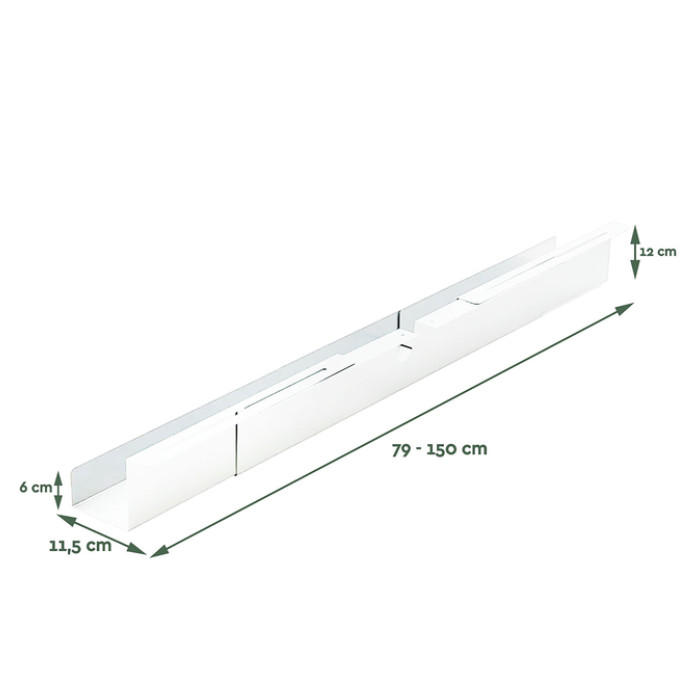 Kabelgoot BRASQ verstelbaar 75-150cm CT100 wit