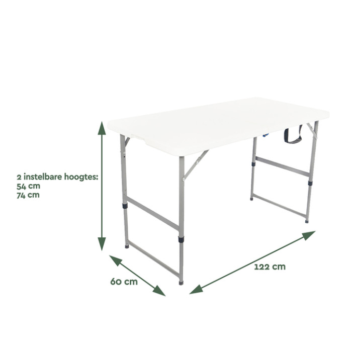 Vouwtafel BRASQ 120x60x74cm FC120 wit
