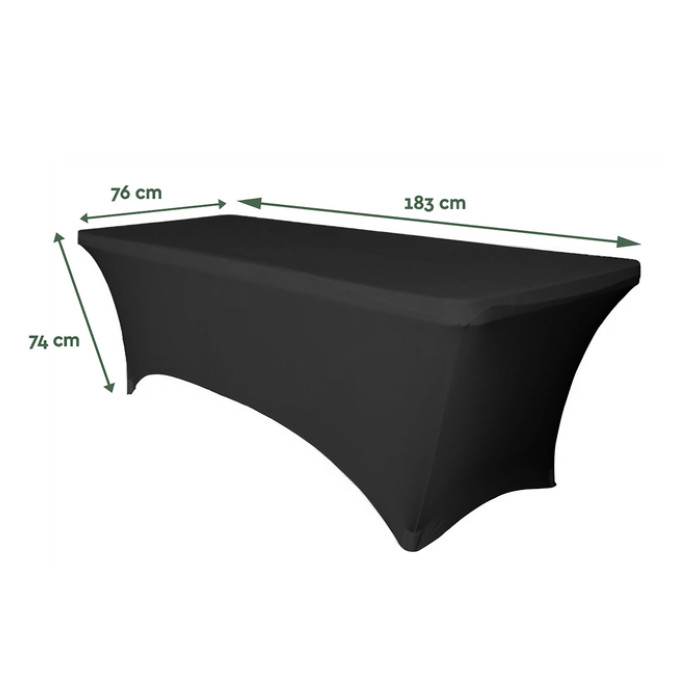Tafelrok BRASQ 183x76x74cm zwart