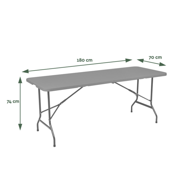 Vouwtafel BRASQ 180x70x74cm FT180 grijs