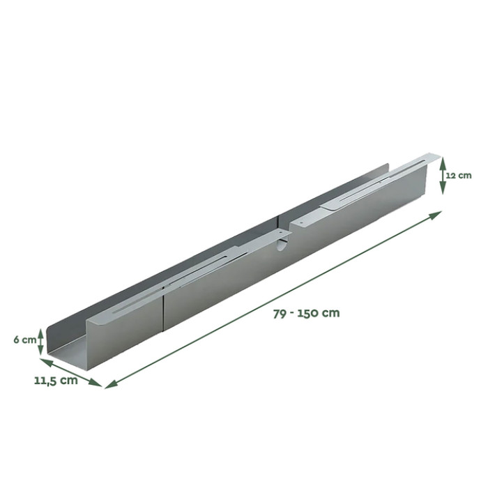 Kabelgoot BRASQ verstelbaar 75-150cm CT100 zilver