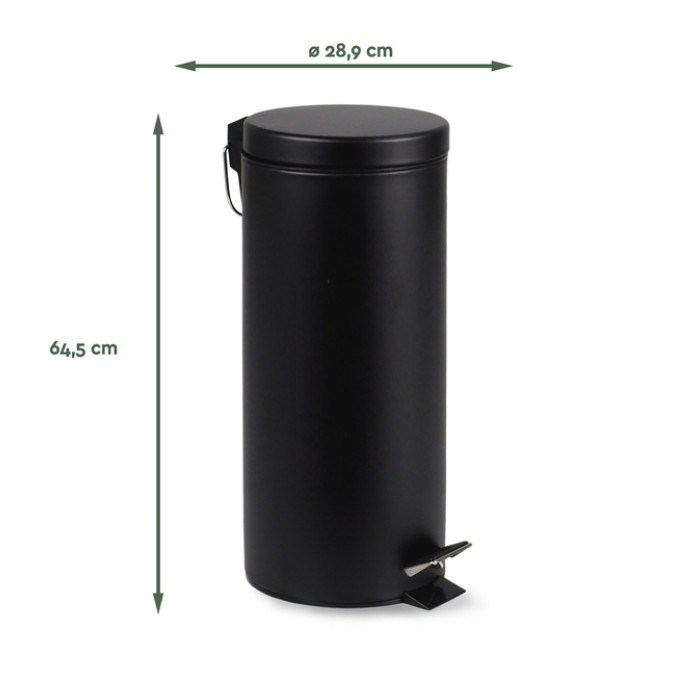 Pedaalemmer BRASQ 30 liter zwart