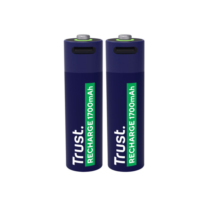 Batterij Trust USB-C oplaadbaar AA 2 stuks