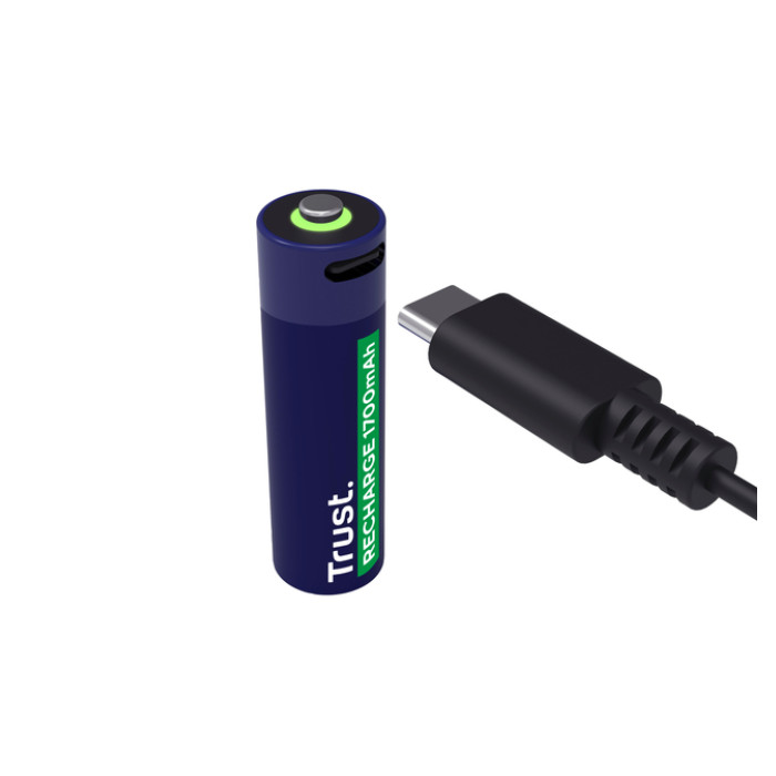 Batterij Trust USB-C oplaadbaar AA 2 stuks